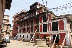Vom Erdbeben zerstörte Häuser in Nepal Vom Erdbeben zerstörte Häuser in Nepal